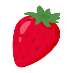 Strawberry whole natural healthy organic nutrition product. Vector doodle cartoon flat trendy illustration hand drawn isolated