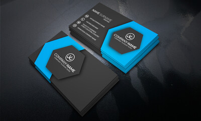 Black and Blue color Modern Business Card