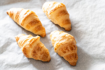 Fresh croissant for family breakfast