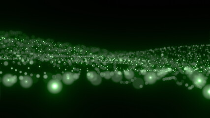 幻想的に輝く漂うパーティクル イルミネーション 緑 [別Verあり]