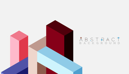 Abstract background. 3d cubes, cubic elements and blocks. Techno or business concept for wallpaper, banner, background, landing page