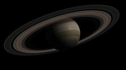 Concept 3-P1 View of the realistic planet saturn from space. High detailed 3D rendering.