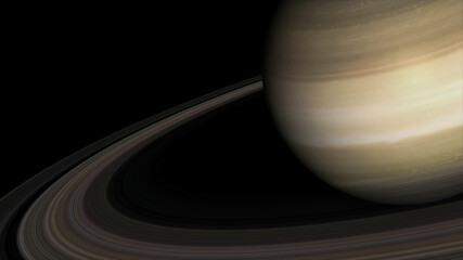 Concept 4-P1 View of the realistic planet saturn from space. High detailed 3D rendering.