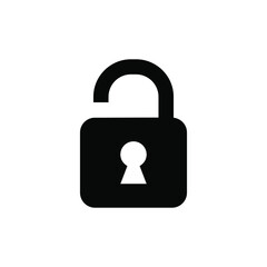Open lock icon vector graphic