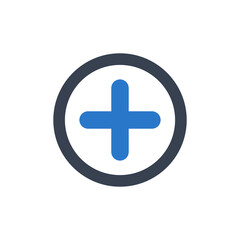 Obraz premium Add button icon vector graphic