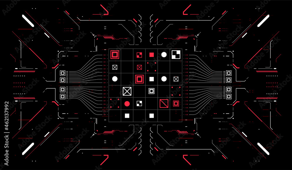 Wall mural futuristic vr display. high tech frame. hud user interface. futuristic abstract technology template.