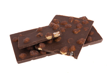 chocolate with nuts isolated