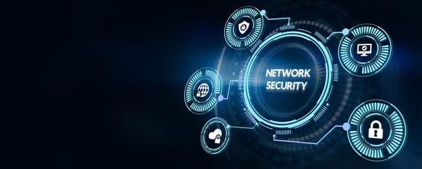 Obraz premium Cyber security data protection business technology privacy concept. 3d illustration. Network security