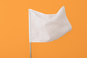 White flag on color background