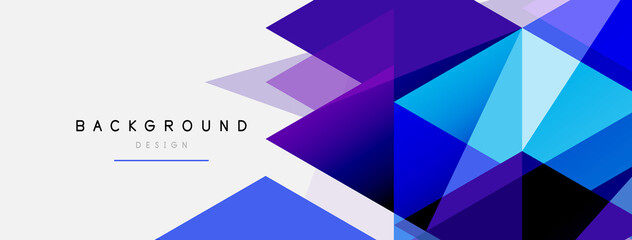 Color triangles composition, geometric abstract background. Techno or business concept, pattern for wallpaper, banner, background, landing page