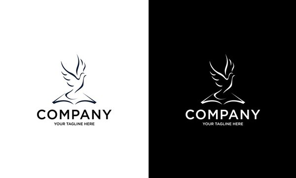 Book and Bird Logo Symbol Template Design Vector, Emblem, Design Concept, Creative Symbol, Icon