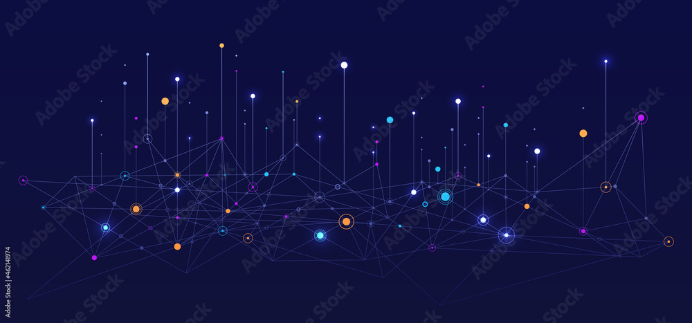 Aufkleber Big data visual information background. Social network concept. Connection vector background.