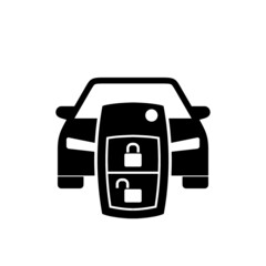 Car and Car key icon isolated on white background