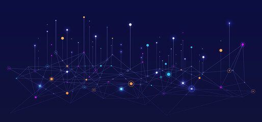 Big data visual information background. Social network concept. Connection vector background. - obrazy, fototapety, plakaty