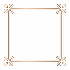 Simple geometric linear golden frame, design elements
