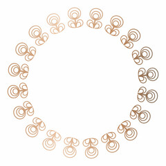 Simple floral linear golden frame, design elements