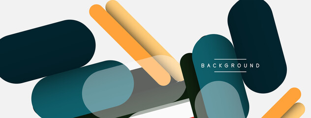 Overlapping round shapes and lines background. Vector illustration for wallpaper banner background or landing page