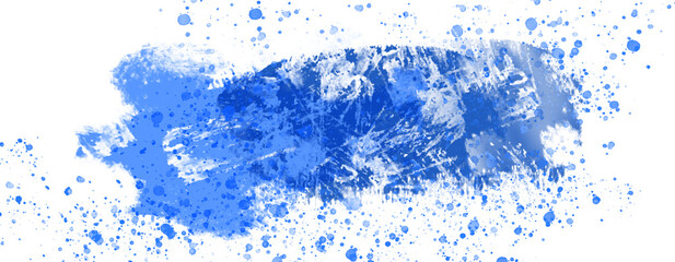 Blue faded watercolor stains in splashes on a white background. Abstract aged background. Imitation of watercolor painting. 3D rendering. 3d illustration.