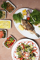 grilled fish with vegetables