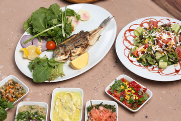 grilled fish with vegetables