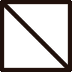 余白の広い四角い禁止マークの黒色イラスト no.01