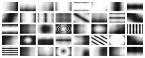 Halftone dot transizion texture mega set vector illustration - 462145367