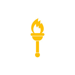torch with flame icon on white