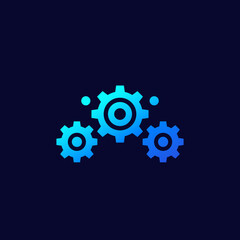 sprockets vector icon on dark