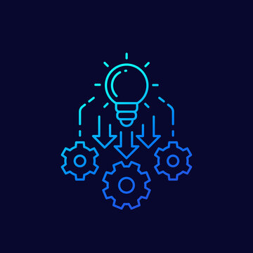 Implementation, implement thin line icon