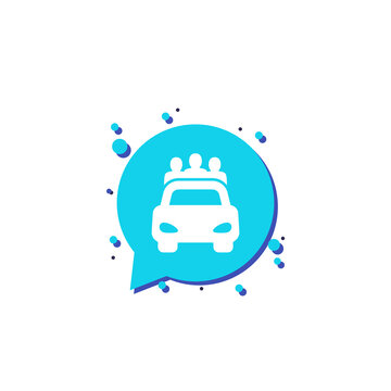 carsharing icon with users and auto