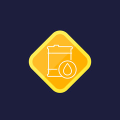 Fuel icon with barrel, linear