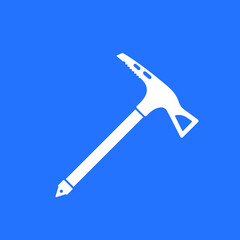 climbing axe, vector white icon