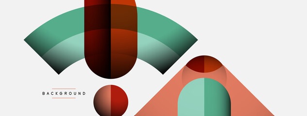 Obraz premium Geometric abstract background. Round shapes, circles, lines composition for wallpaper banner background or landing page