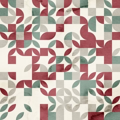 Seamless mid century retro watercolor geometric surface pattern design for print. High quality illustration. Aesthetic watercolor paint contemporary pastel collage composition. Subtle elegant design.