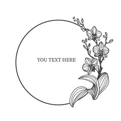 Cute Frame with orchids on white isolated background. © Aleksandra