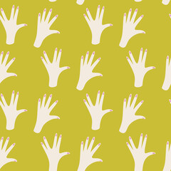Seamless vector hands gesture pattern. Stylish pattern for design, fabric, textile etc.