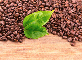 The toasted fragrant grain . Coffee beans texture