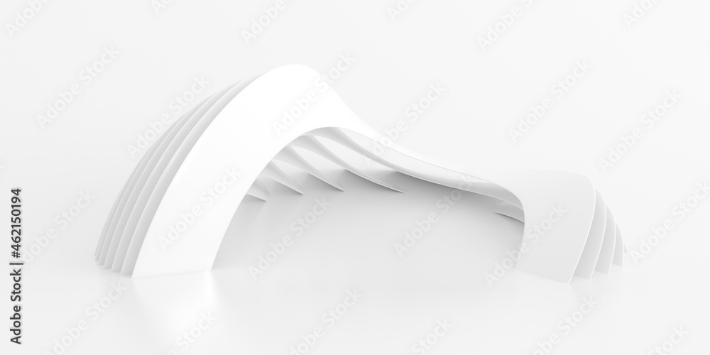 Poster Abstract of white lines background, Minimal dynamic shape, 3d rendering.