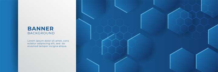 Modern abstract gradient dark navy blue technology banner background