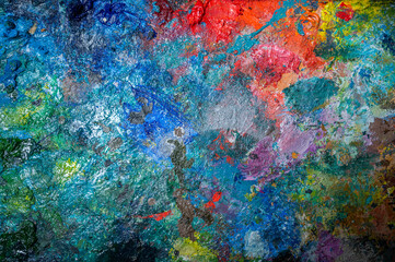 Fototapeta na wymiar Background image of oil paint palette