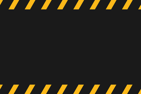 Blank warning background. Black and yellow striped warning sign.