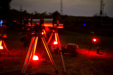 Telescopes and red lights