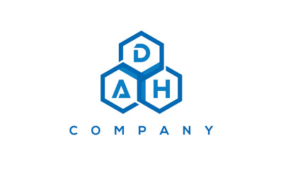 DAH three letters creative polygon hexagon logo