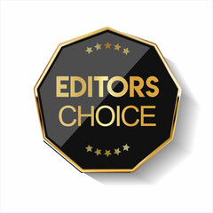 Obraz premium Golden editors choice badge on white background