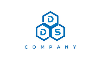 DDS three letters creative polygon hexagon logo	