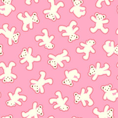 Seamless pattern of simple and cute bear illustration,