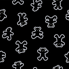 Seamless pattern of simple and cute bear illustration,