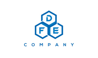 DFE three letters creative polygon hexagon logo