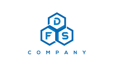 DFS three letters creative polygon hexagon logo
