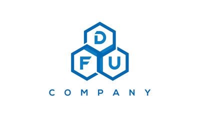 DFU three letters creative polygon hexagon logo